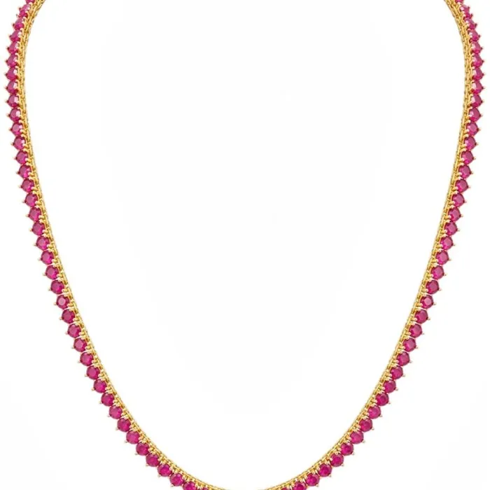 Colar Semi Joia Zircônias Coloridas 45 Cm