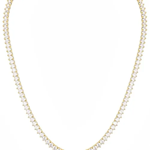 Colar Semi Joia a Ouro 18k e Prata Zircônia Coração 45 cm