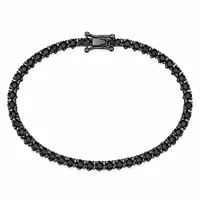 Pulseira Semi Joia Zircônia Preta 20cm - imagem 1