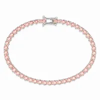 Pulseira Semi Joia Folheada a Prata 925 Zircônia Coração 18cm - imagem 1