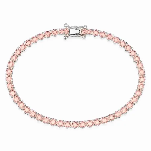 Pulseira Semi Joia Folheada a Prata 925 Zircônia Coração 18cm