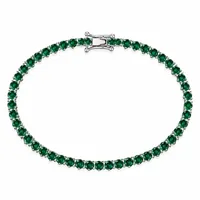 Pulseira Semi Joia Folheada a Prata 925 Zircônia Coração 16cm - imagem 1
