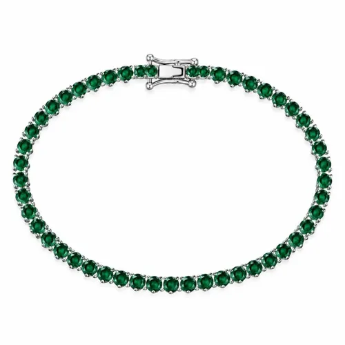 Pulseira Semi Joia Folheada a Prata 925 Zircônia Coração 16cm
