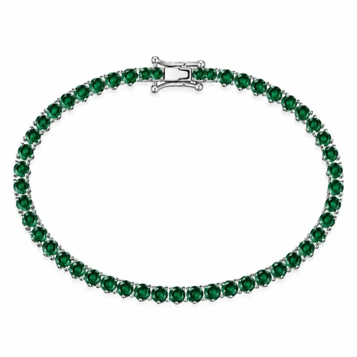 Pulseira Semi Joia Folheada a Prata 925 Zircônia Coração 16cm