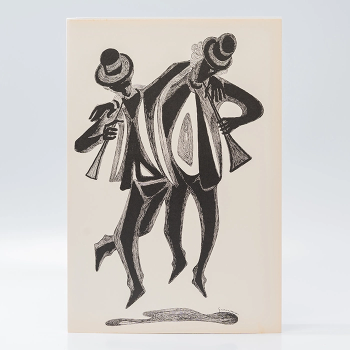 Gravura Clóvis Graciano nº 2 – Dois Músicos em Movimento