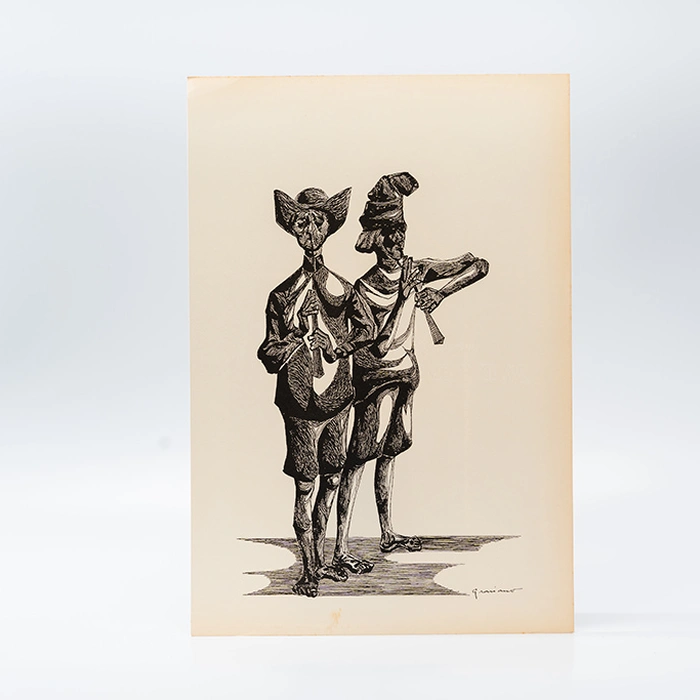 Gravura Clóvis Graciano nº 5 – Músicos de Chapéu