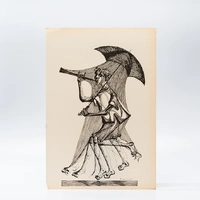 Gravura Clóvis Graciano nº 6 – Mulher com Guarda-Chuva - imagem 1