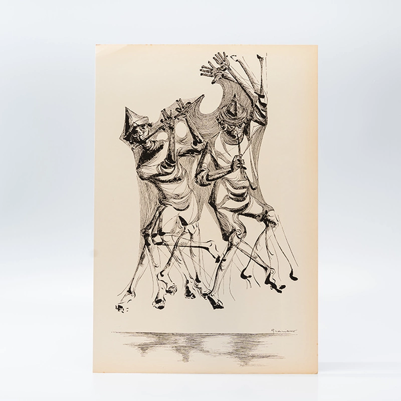 Gravura Clóvis Graciano nº 7 – Flauta e Celebração em Movimento