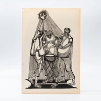 Gravura Clóvis Graciano nº 8 – Três Músicos Sob a Luz do Pandeiro - imagem 1