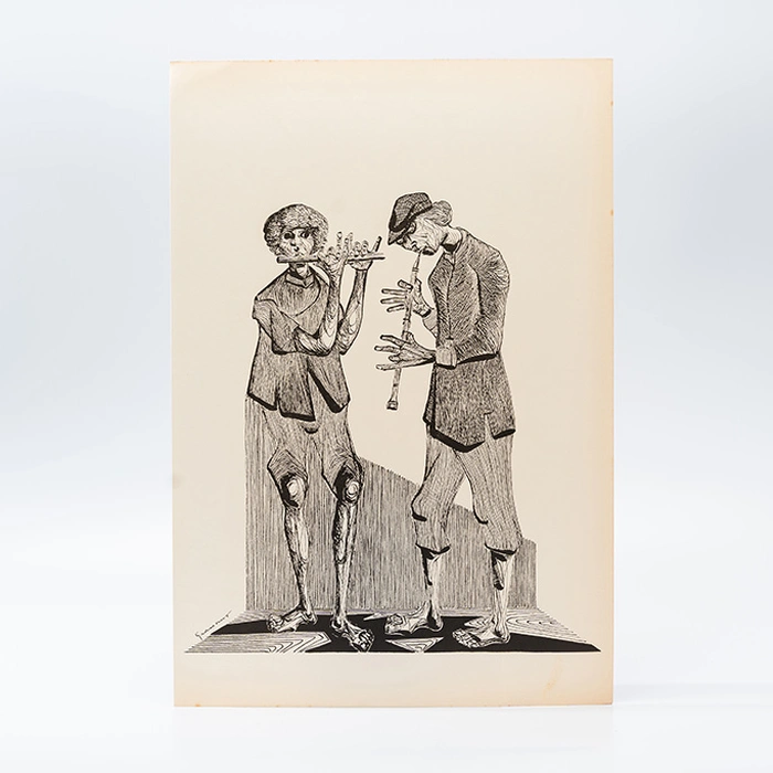 Gravura Clóvis Graciano nº 10 – Dois Músicos em Diálogo