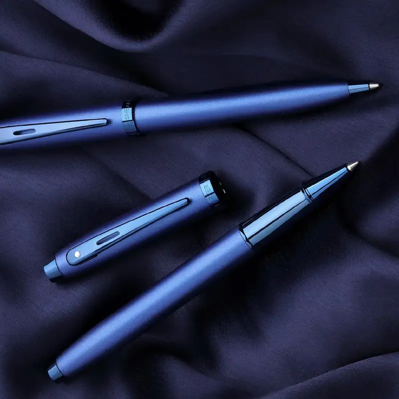 Caneta Sheaffer 100 Esferográfica – Azul Cetim com Acabamento PVD Azul