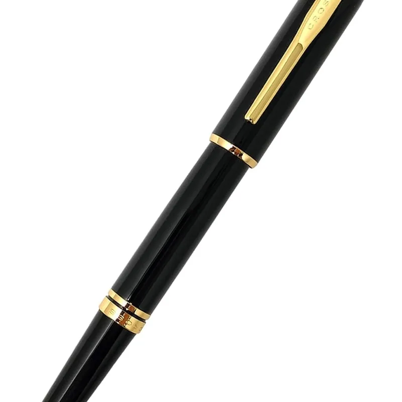 Caneta Cross Coventry Tinteiro – Preta com Acabamento Dourado