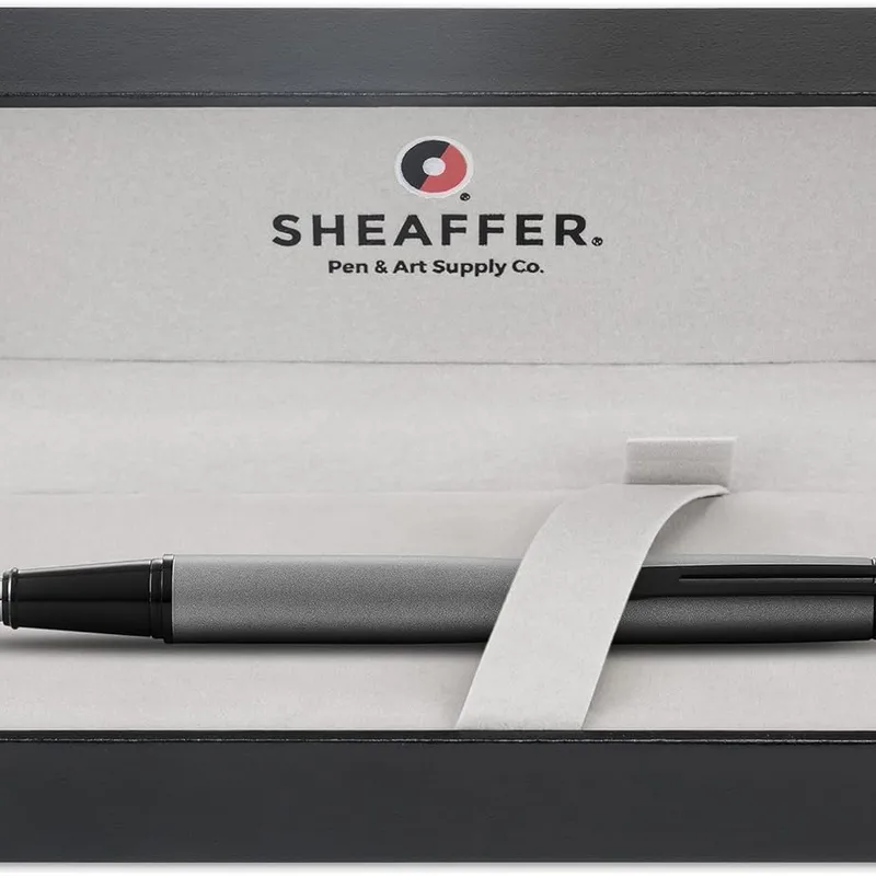 Caneta Sheaffer 300 Tinteiro – Cinza Fosco com Acabamento Cromado