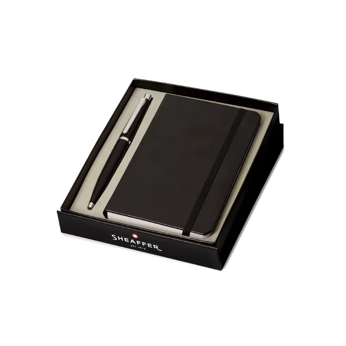 Kit Caneta Esferográfica Sheaffer VFM – Preto Fosco + Caderno A6 Capa Preta