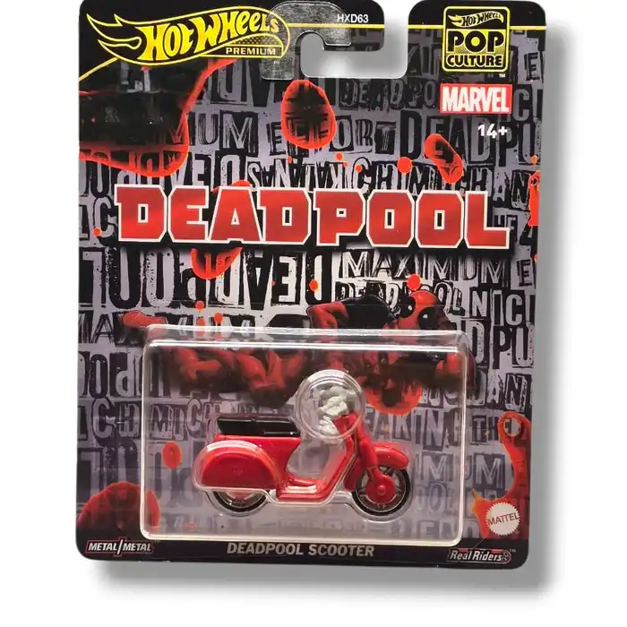 Hot Wheels Premium – Pop Culture MARVEL Deadpool Scooter – Real Riders