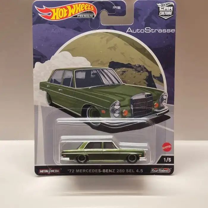 Hot Wheels Premium – Car Culture AutoStrasse ’72 Mercedes-Benz 280 SEL 4.5 (1/5) – Real Riders