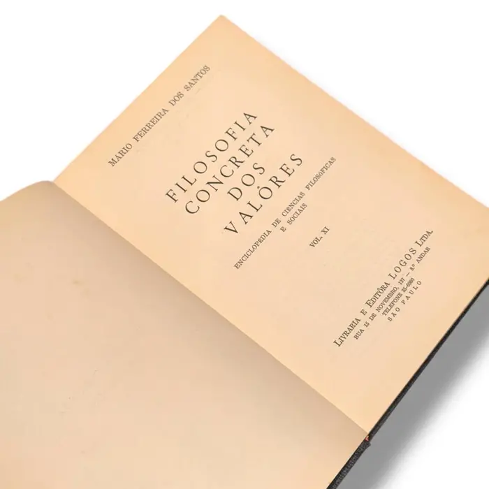 Livro Filosofia Concreta dos Valores — Mário Ferreira dos Santos (Editora Logos, 1959) — Capa dura