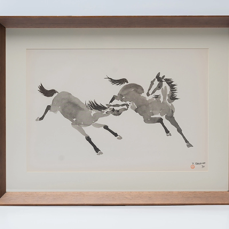 Gravura Yoshiya Takaoka — Cavalos nº 2 (Dois em confronto), 1974/75 — Coleção “Cavalos”, Editora Cultrix