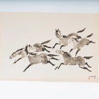 Gravura Yoshiya Takaoka — Cavalos nº 6 (Quatro em corrida), 1974/75 — Coleção “Cavalos”, Editora Cultrix - imagem 1