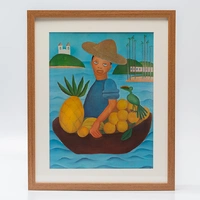 Gravura Tarsila do Amaral — Vendedor de Frutas, anos 1980 — reprodução da obra de 1925 - imagem 1