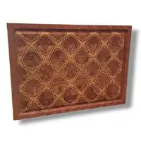 Tábua de Churrasco End Grain G – Marchetaria Geométrica em Pau-Ferro e Marfim - imagem 1