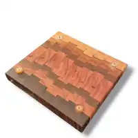 Tábua End Grain Mosaico Escalonado — Marfim, Pau Ferro e Ipê Roxo (24,5 × 22 × 4 cm) - imagem 2