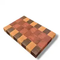 Tábua de Cozinha em Marchetaria – Moldura Xadrez (Marfim, Pau-ferro e Ipê-roxo) 28×19×4 cm - imagem 1