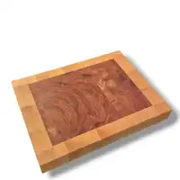 Tábua End Grain Marfim & Pau-Ferro – Moldura Clara com Centro Escuro (33 x 26 cm) - imagem 1