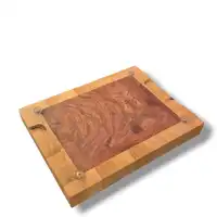 Tábua End Grain Marfim & Pau-Ferro – Moldura Clara com Centro Escuro (33 x 26 cm) - imagem 2