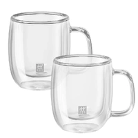 Jogo com 2 Xícaras de Vidro de Parede Dupla para Espresso, 80 ml (Com Alça) – Sorrento - imagem 1
