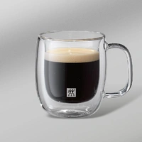 Jogo com 2 Xícaras de Vidro de Parede Dupla para Espresso, 80 ml (Com Alça) – Sorrento - imagem 2