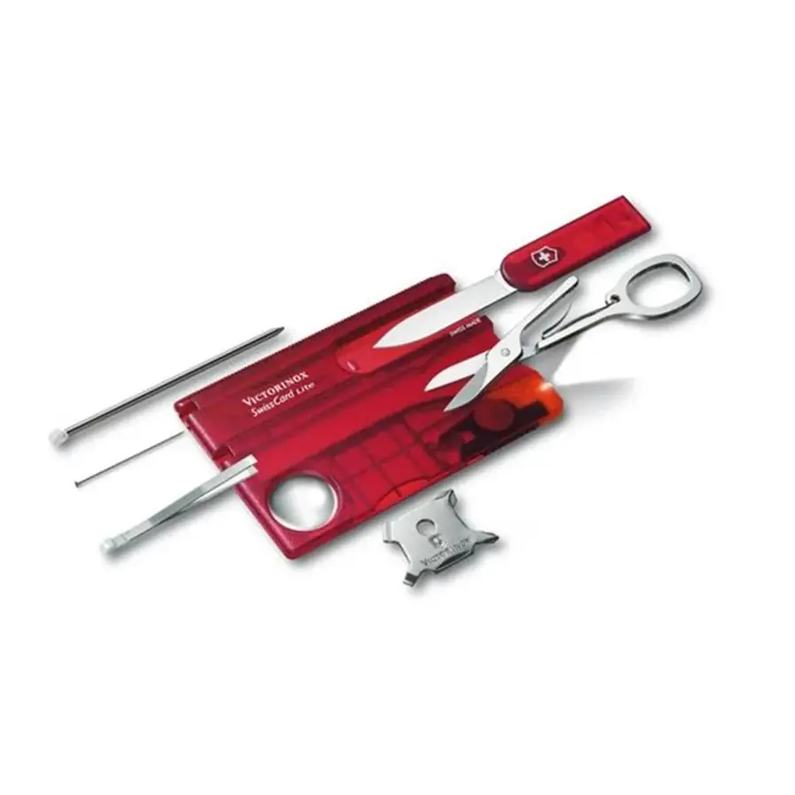 Canivete Victorinox Swiss Card Lite Vermelho Translúcido