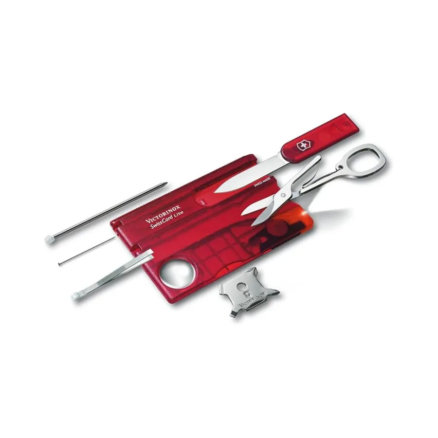 Canivete Victorinox Swiss Card Lite Vermelho Translúcido