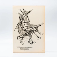 Gravura Clóvis Graciano nº 9 – Músico em Movimento com Instrumento de Sopro - imagem 1