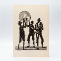 Gravura Clóvis Graciano nº 11 – Três Músicos ao Pôr do Sol - imagem 1