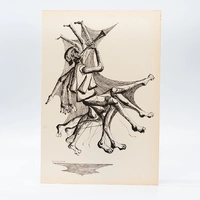 Gravura Clóvis Graciano nº 19 – Músico em Movimento com Instrumento de Sopro - imagem 1