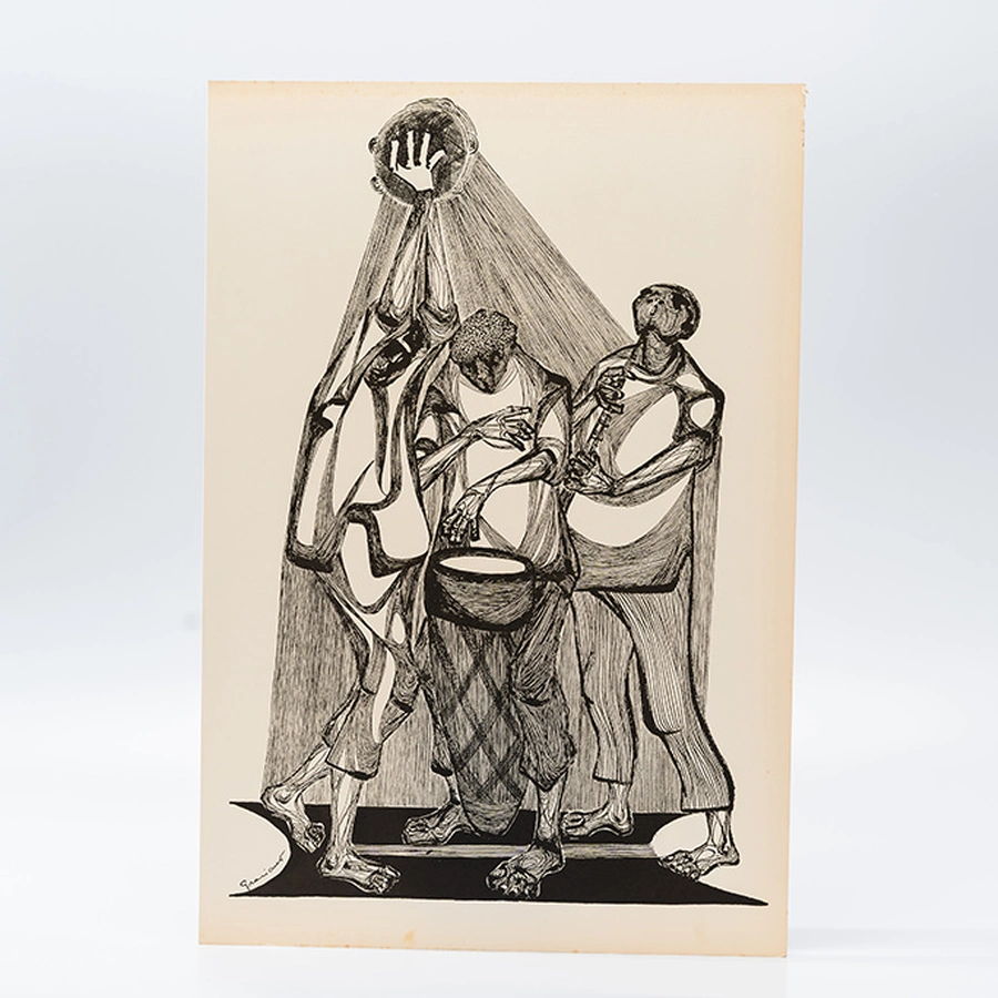 Gravura Clóvis Graciano nº 20 – Três Músicos em Ressonância