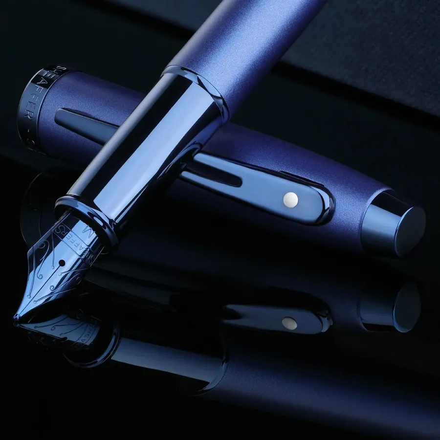 Caneta Sheaffer 100 Tinteiro – Azul Cetim com Acabamento PVD Azul