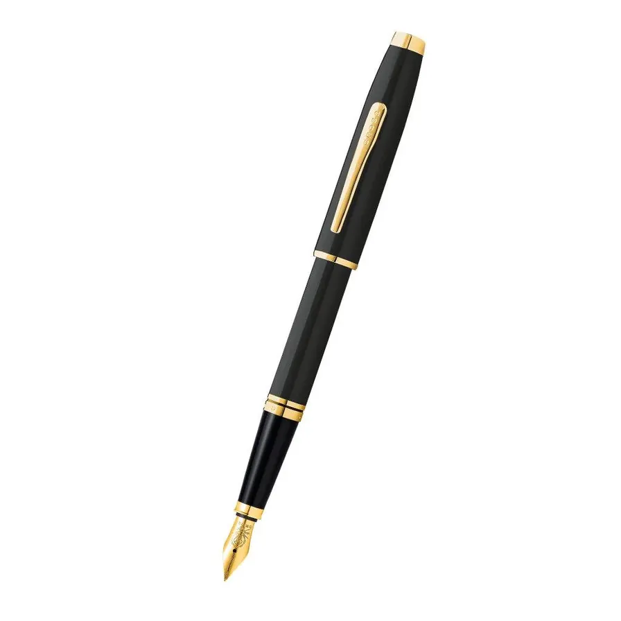 Caneta Cross Coventry Tinteiro – Preta com Acabamento Dourado