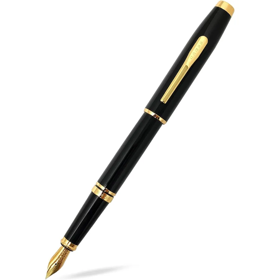 Caneta Cross Coventry Tinteiro – Preta com Acabamento Dourado