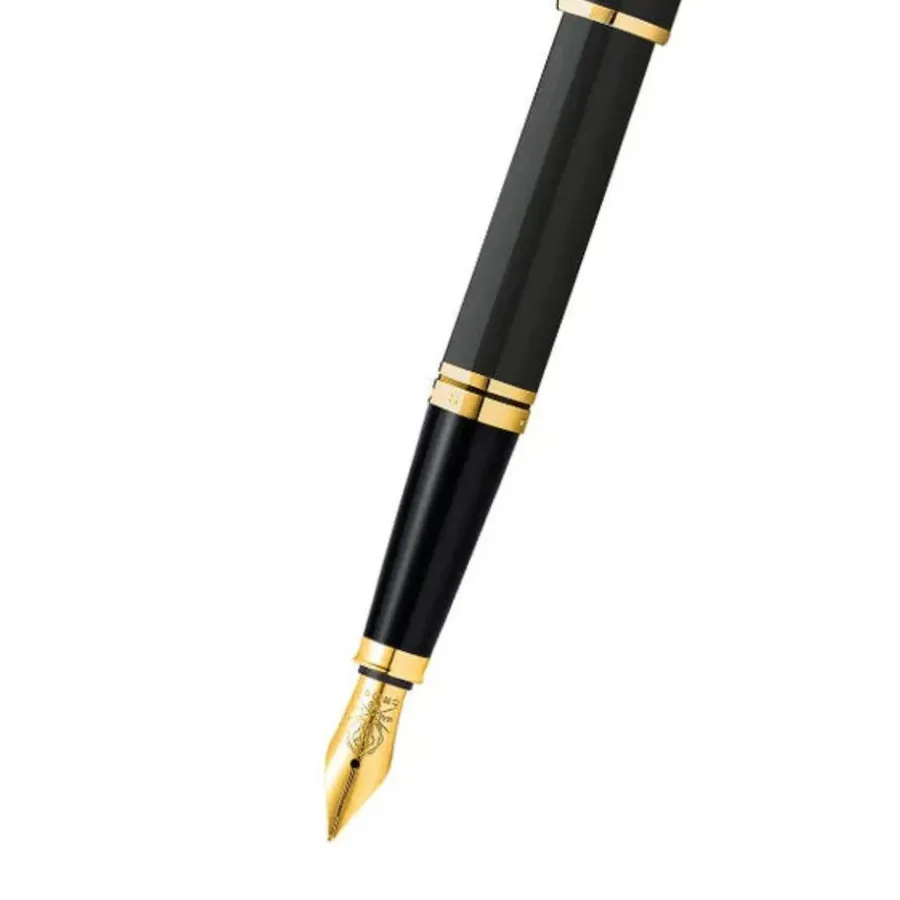Caneta Cross Coventry Tinteiro – Preta com Acabamento Dourado