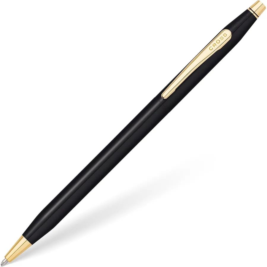 Caneta Cross Classic Century Esferográfica – Preta com Acabamento Dourado