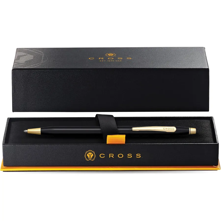 Caneta Cross Classic Century Esferográfica – Preta com Acabamento Dourado