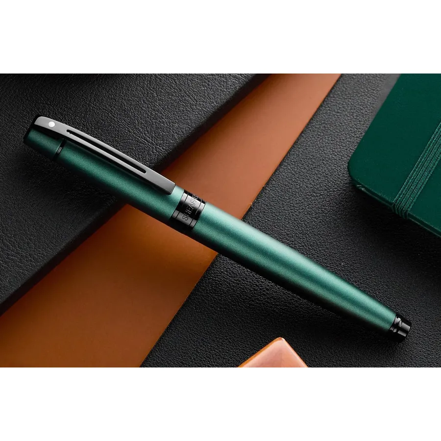 Caneta Sheaffer 300 Tinteiro – Verde Fosco com Acabamento Preto