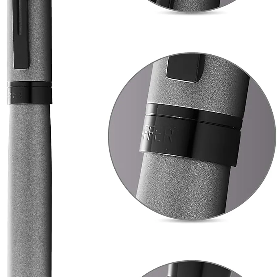 Caneta Sheaffer 300 Tinteiro – Cinza Fosco com Acabamento Cromado