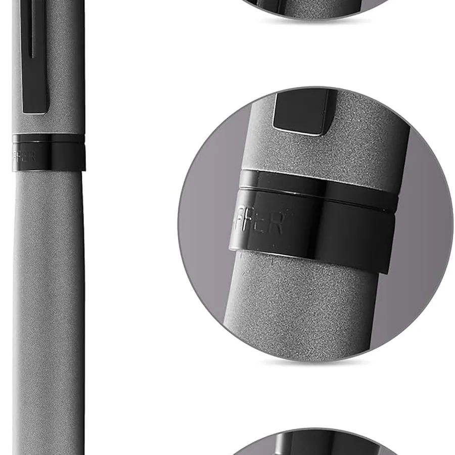 Caneta Sheaffer 300 Tinteiro – Cinza Fosco com Acabamento Cromado