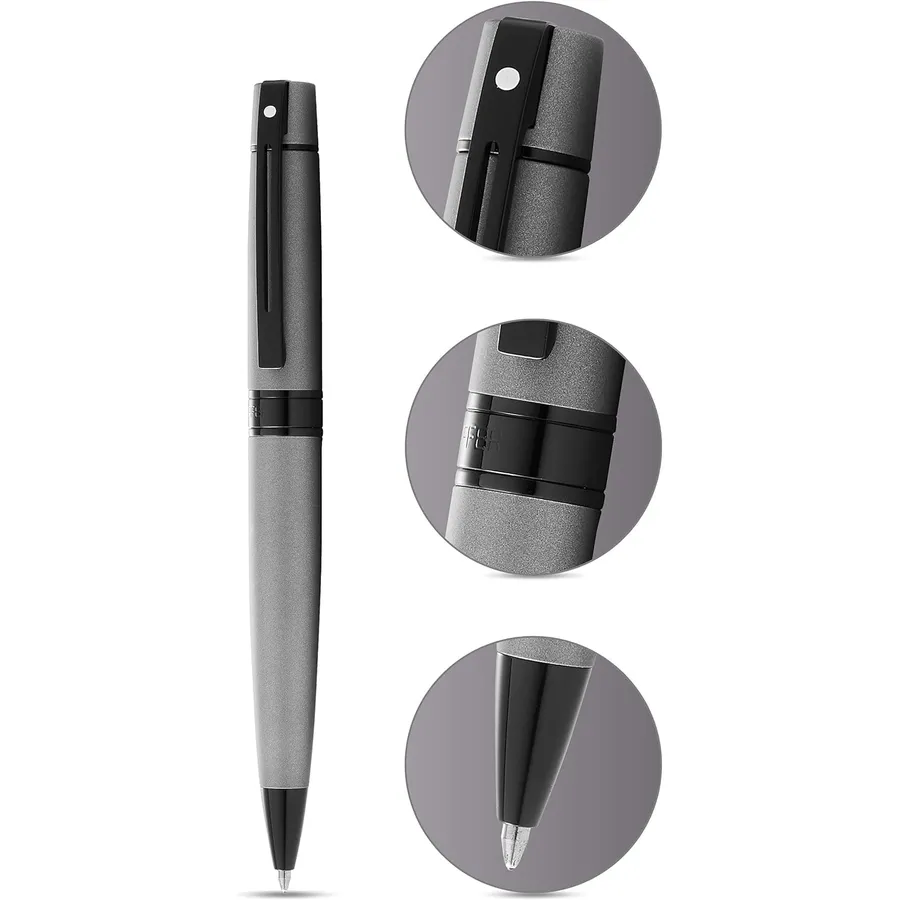 Caneta Sheaffer 300 Esferográfica – Cinza Fosco com Acabamento Cromado