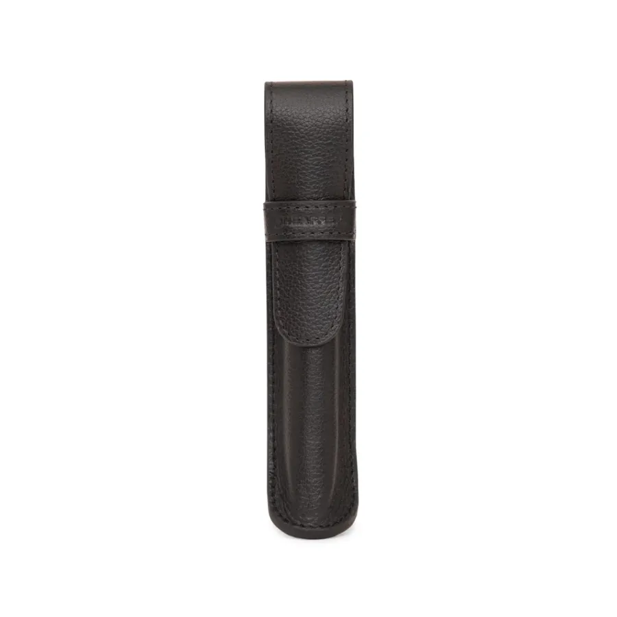 Gift Set Sheaffer 300 – Caneta Esferográfica Preto Brilhante com Acabamento Cromado + Porta-Caneta em Couro Legítimo