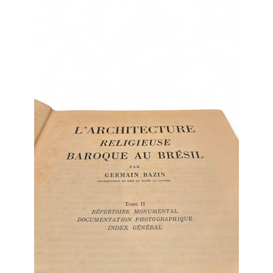 Livro L’Architecture Religieuse Baroque au Brésil — Tome II — Germain Bazin (1958) — Capa dura