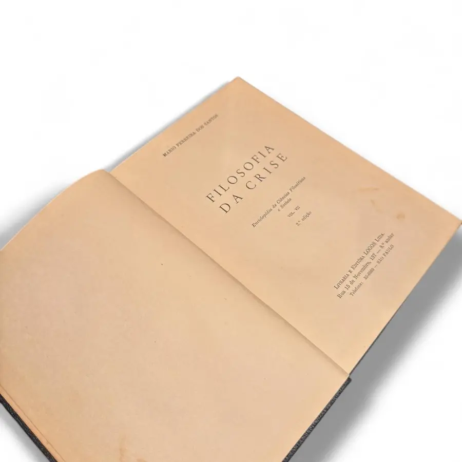 Livro Filosofia da Crise — Mário Ferreira dos Santos (Editora Logos, 1959) — Capa dura